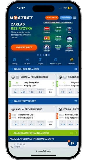 Ekran logowania kasyna Mostbet