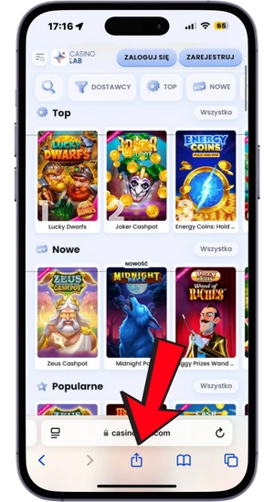 Znajdź i kliknij przycisk Udostępnij w Safari